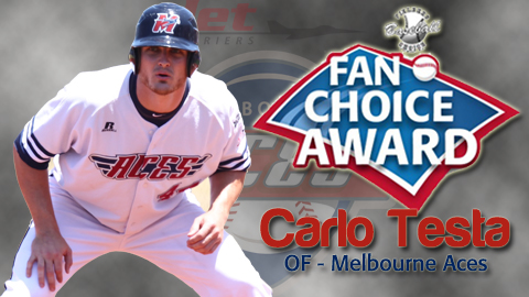 #12 Carlos Testa of the Melbourne Aces was voted by the public as the recipient of the second annual ABL Fan Choice Award. Italy's Alex Maestri won in 2012.