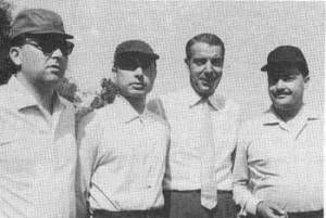 Joe DiMaggio poses during his visit to Nettuno in 1953.